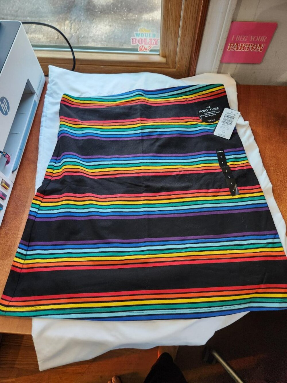 NWT Torrid Foxy Tube Top Rainbow Stripe Size 1